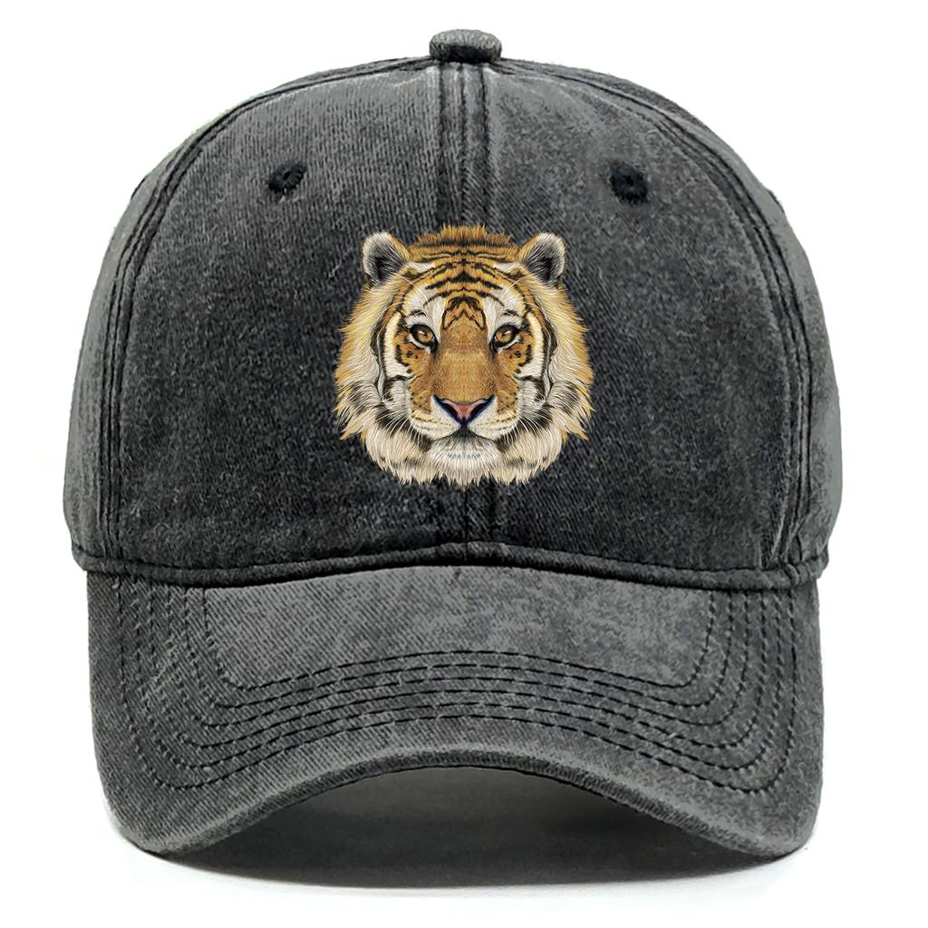 Tiger Head Print Adjustable Caps HD Animal Heads Man's Cap Casual Vintage-Inspired Snapback Baseball Hat One Size Fits All