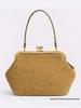 2026 Women's Handmade Mini Straw Shell Shoulder Bag with Kiss Lock Closure.