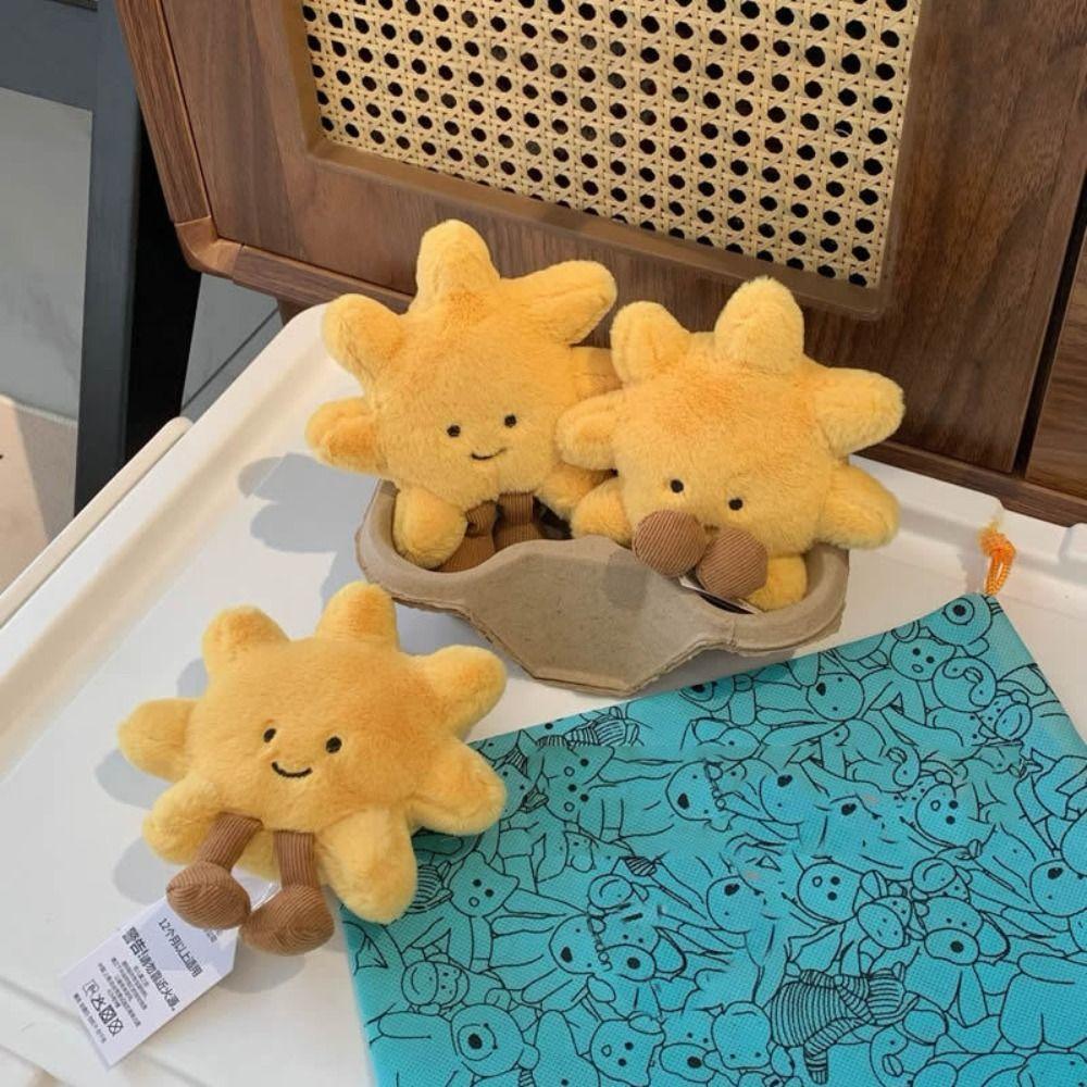 Jellycat Fashion Cartoon Sun Bag Charm Cute Soft Stuffed Sunflower Keychain Pendant Portable Plush Doll Pendant Xmas Gift