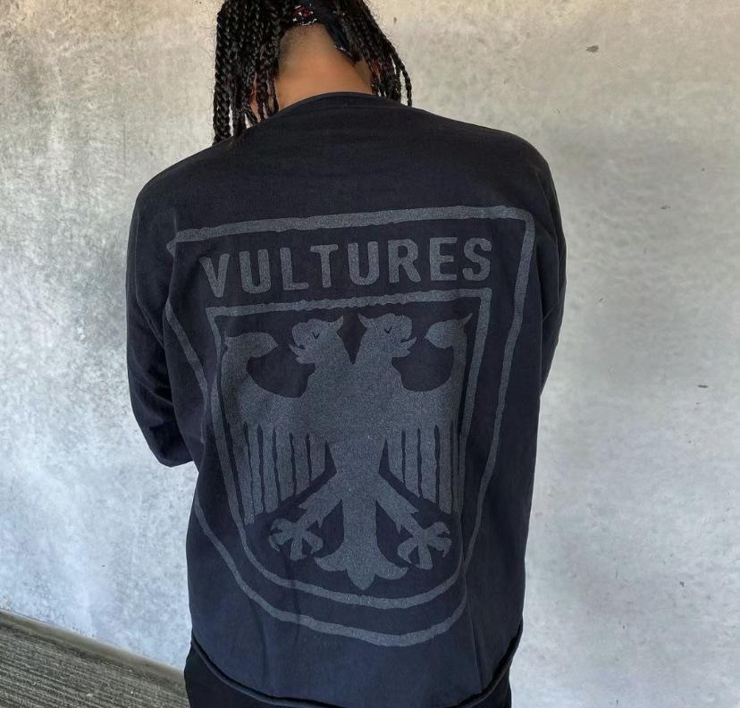 Kanye American Streetwear Vultures Unisex Crop Tops High Street Hip Hop Long Sleeve T-shirts