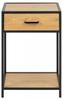 Seaford BEDSIDE CABINET WITH DRAWER AND SHELF, MDF, Metal, Wild Oak