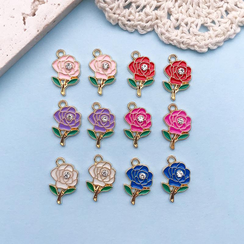 

Брелок-браслет из 12 капель масла с подвеской из розового сплава - 6 цветов