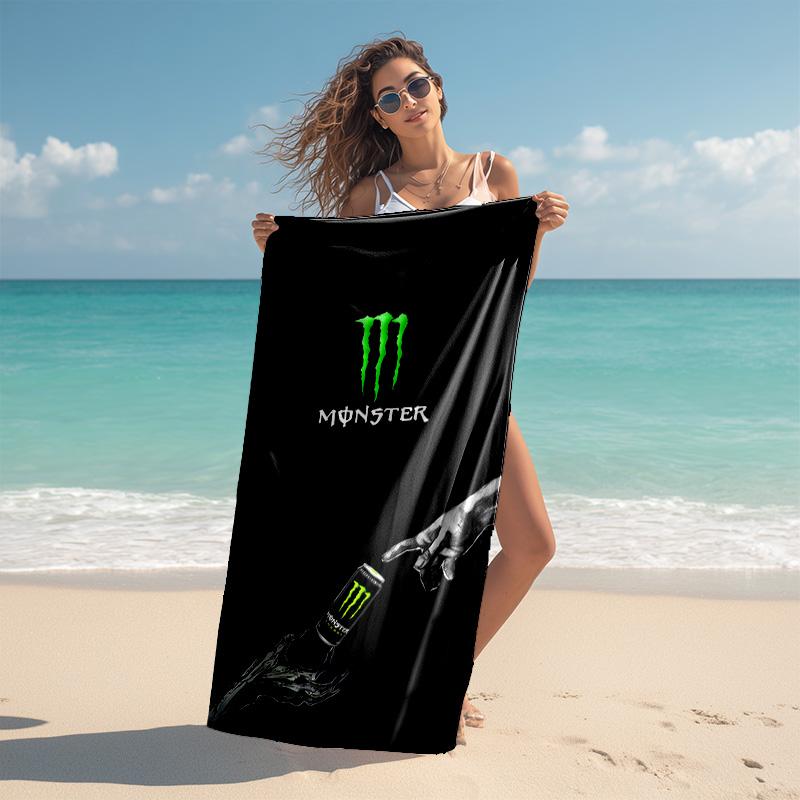 Beweis Strandtuch mit Monster Energy LOGO Muster - weich, saugfähig, schnelltrocknend, maschinenwaschbar - perfekt zum Schwimmen, Camping, Baden