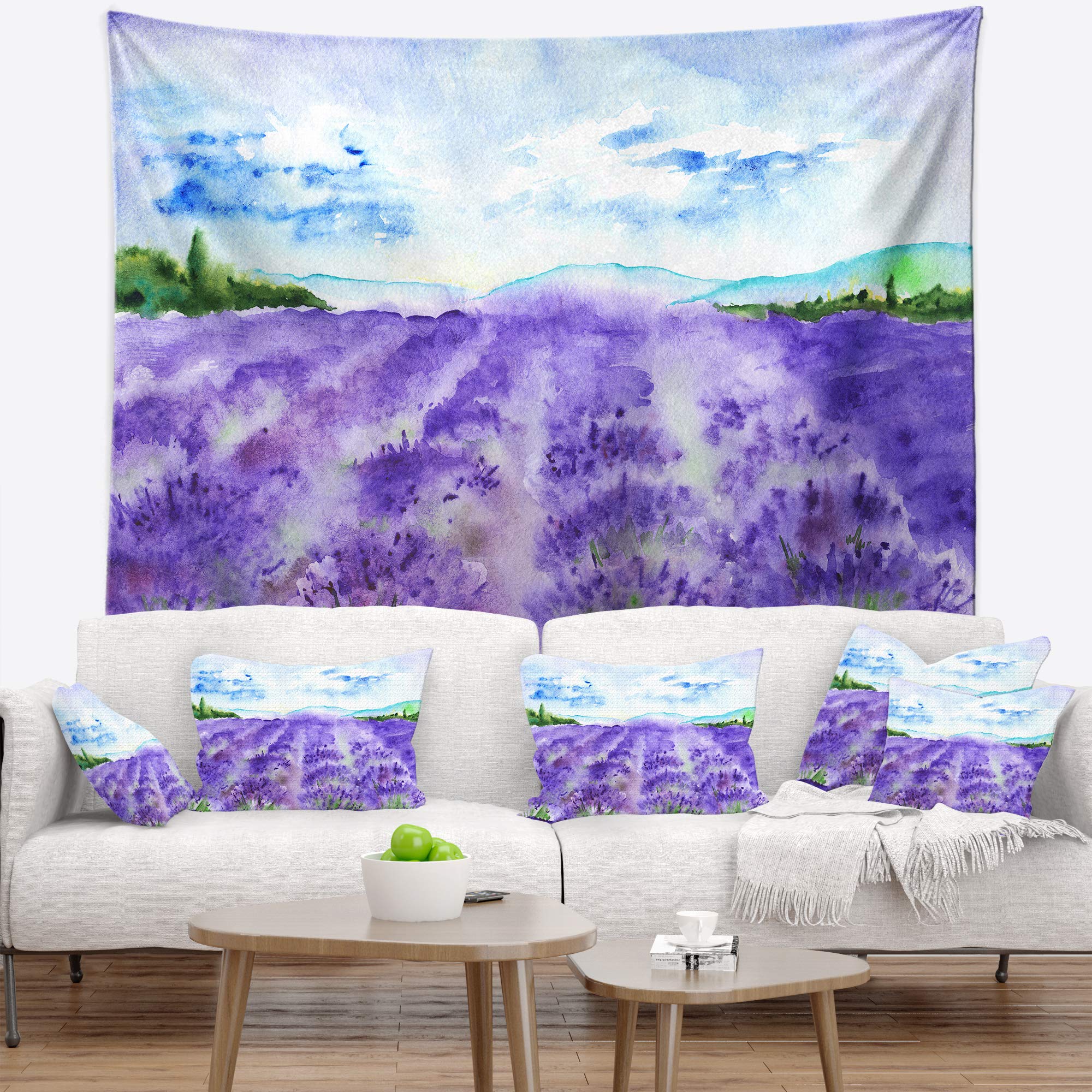 Лавандовый красивый пейзажный узор — фото 9