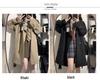Women's Petite Khaki Trench Coat - British & Korean Style for Autumn/Spring 2025