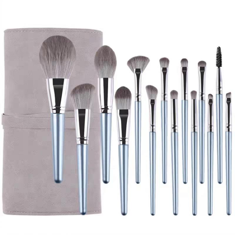 14PCS High Quality Fluffy Soft Large Powder Brush Powder Blusher Brush Repair Brush Multi-Function Beginner Makeup Brush Tool