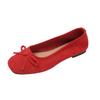 New Women's Shoes with Light Color Contrast Soft Bottom Flat Bow Sole Shoes Boat Shoe Elegant Round Toe Female Footwear 2025