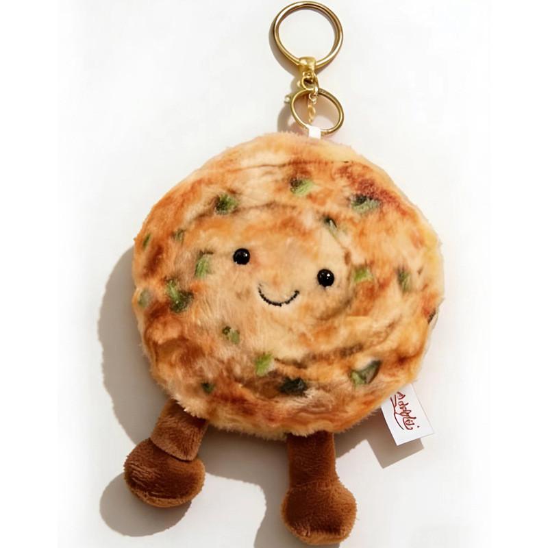 Cute Shallot Pancake Plush Keychain Toy With Pp Cotton Filling For Foodie Collectors