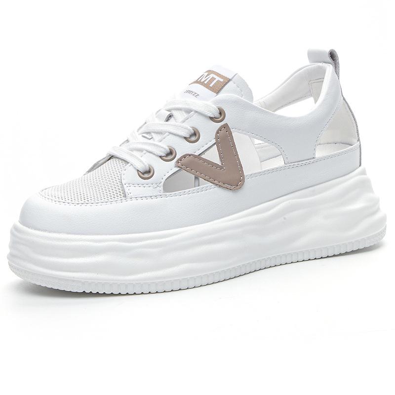 

Women s Mesh Breathable White Platform Shoes - Summer 2024 Thick Sole Casual Style Size 39