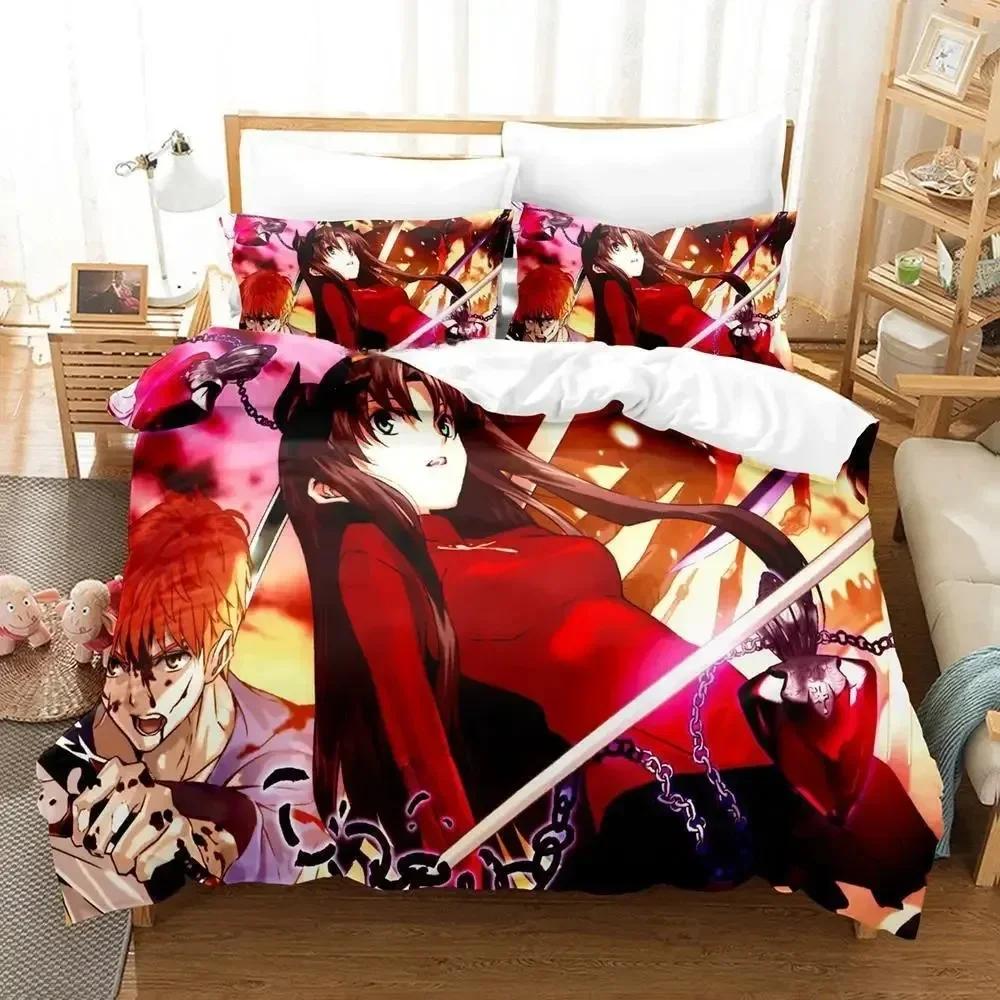3D Print Anime FateStay Night Unlimited Blade Works Bed Set Duvet Cover Pillowcase Bedding Set Bed Linen Sheet Quilt Cover Full
