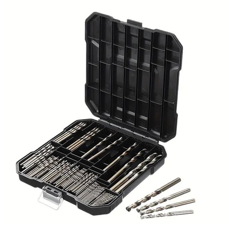Set de 99 de piese de burghie elicoidale cu coadă dreaptă placate cu titan (1,5-10 mm) pentru Prelucrarea Lemnului