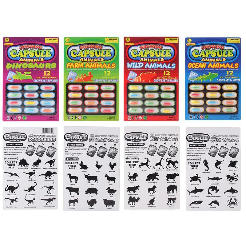 3/6pcsToy Children Water Swelling Capsule Dinosaur Marine Creatures Creative Novel Puzzle Toy Children Play Interest Cultivation