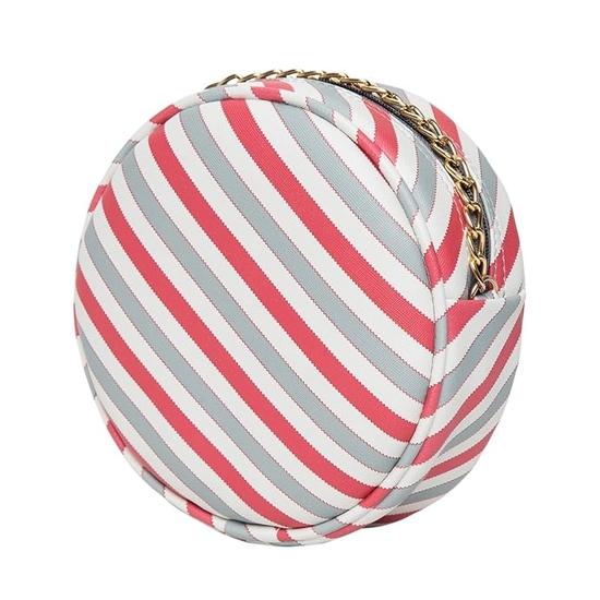 ADISA Women Girls Diagonal Stripes Cross Body Sling Bag with Full Gold Chain