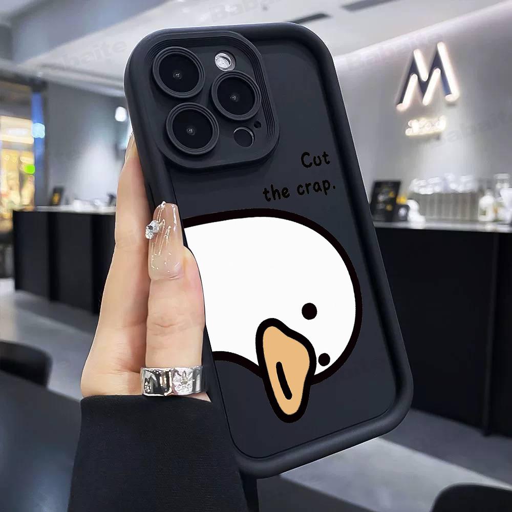 Cartoon Ente Gans Handyhülle für iPhone 17e 17 16e 16 15 14 13 12 11 Air Pro Max Mini XR XS X 7 8 6 6s Plus Weiche TPU-Rückseite