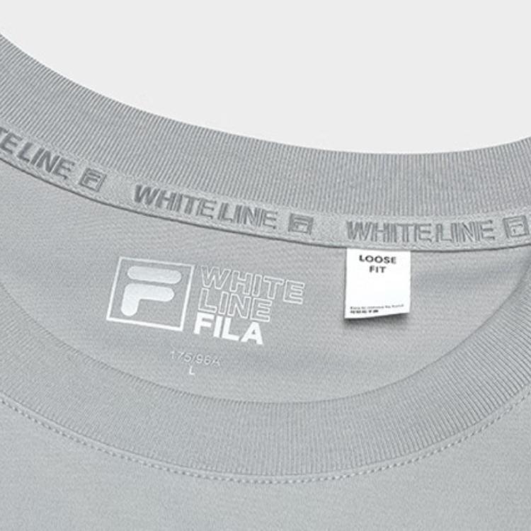 FILA Original Small Stone Flower Casual Comfortable Fashion Breathable Short Sleeve T-Shirt Unisex Tops Gray F51M529115F