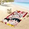 Chibi Maruko-chan Print Beach Towel, Large Soft Quick Dry Towel for Beach Camping Swimming