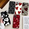 Full Screen Love Phone Case For IPhone 17 Air 16 15 14 13 Pro Max 11 12 Black Silicone Cover