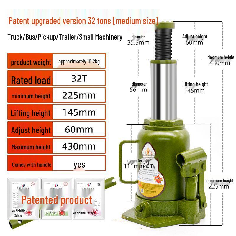 100T Heavy-Duty Vertical Hydraulic Hand-Operated Car Jack