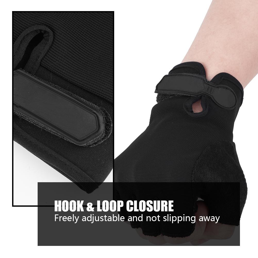 1 Pair Breathable Anti Slip Half Finger Gloves for Outdoor Cycling Climbing Sports(Black)