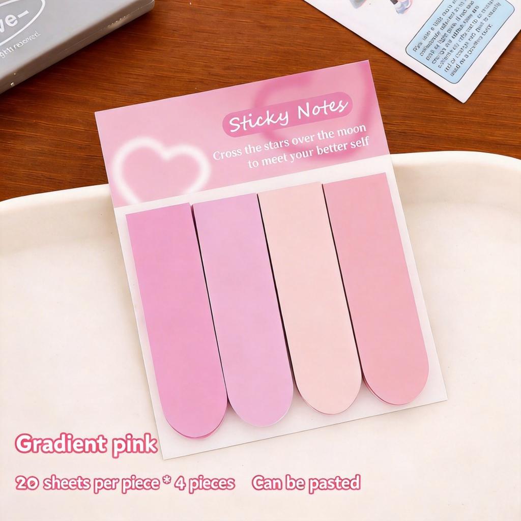 Gradient Sticky Notes Aesthetic Self-Adhesive Memo Pad Sticky Notes Set Compact Removable Page Markers For Notebook Stationery