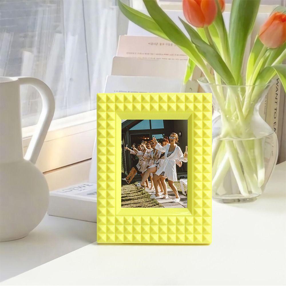 Desktop Decor Instant Camera Photo Frame Rivet Card Display Stand for Polaroid/Fujifilm Instax