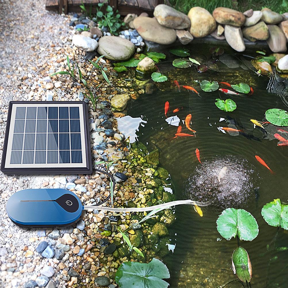 2022 New Solar Air Pump Kit Fish Tank Oxygenator USB Portable Pond Aerator with Pipe Air Stone for Outdoor Garden Fish