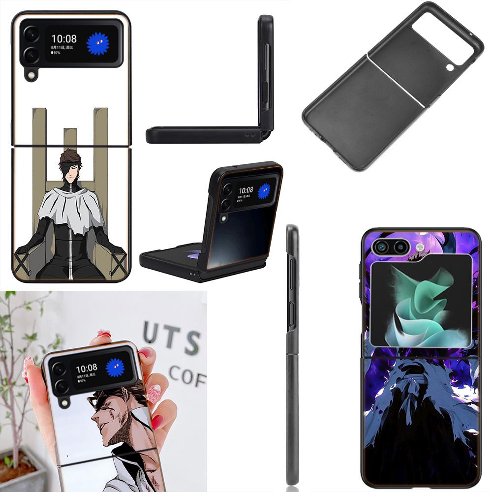 Bleach Aizen Sousuke Phone Case For Samsung Z Flip 7 6 5G Galaxy Z Flip4 Z Flip5 Z Flip3 Coque Black Hard PC Shell Protective Co