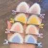Plush Cat's ears (Steamed cat-ear shaped bread) children's hair clip cute cartoon stereo clip little girl's hair clip clip Korea