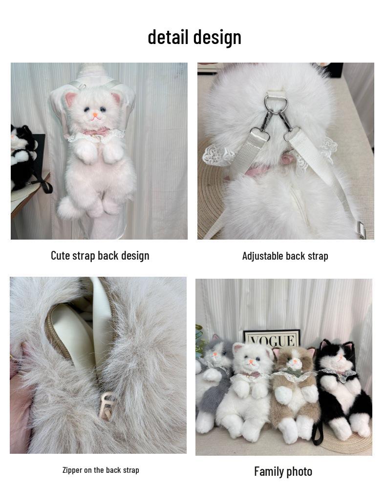 Musical Cat Plush Backpack Doll – Cute Gift for Girls and Kids
