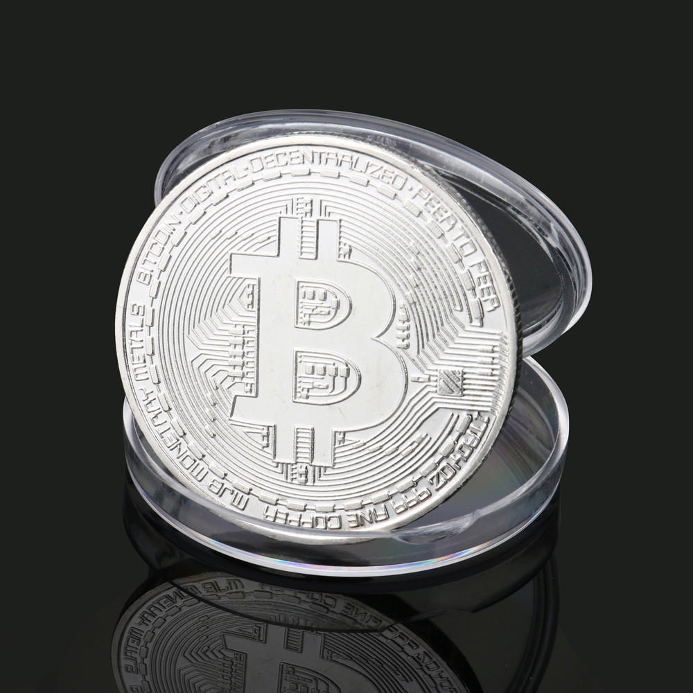 1 x postříbřená sbírka bitcoinových mincí dárek kolekce BTC mincí fyzická