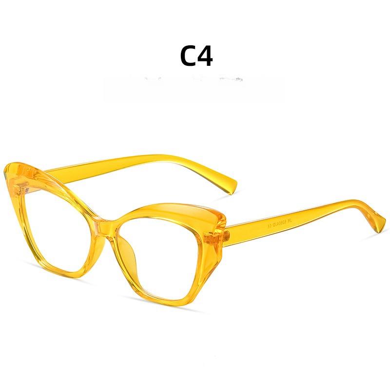 Fashion Blue Light Blocking Ladies Glasses Frame Ultralight Cat-eye Flat Glasses Optical Prescription Glasses Frame Women 62604