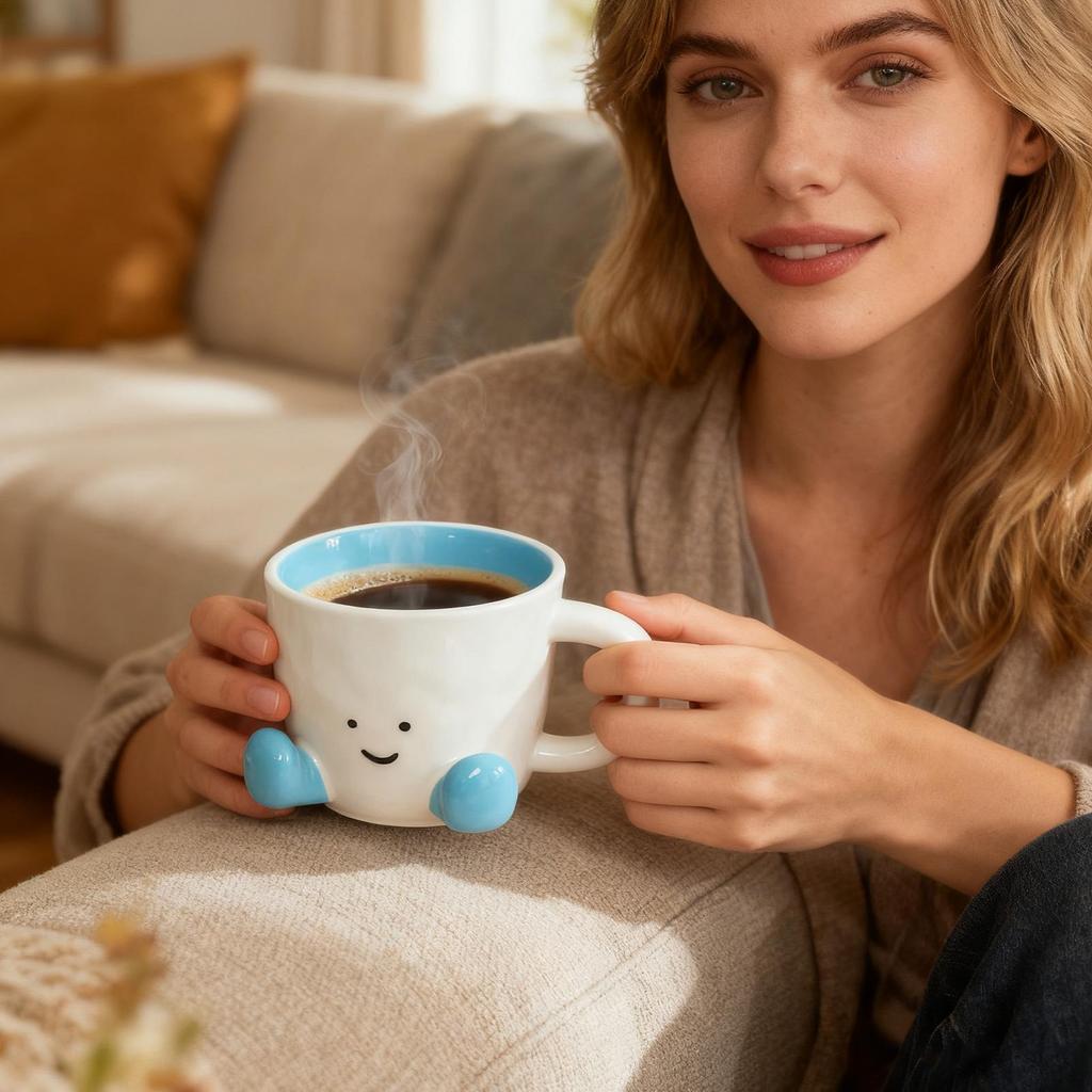 Cute Coffee Mug Adorable Home Kitchen Drinkware Ceramic Coffee Tea Cups for Wine Latte Water Hot Cocoa Cold Hot Drinks