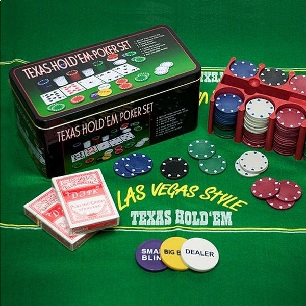 Poker Game Box 200 Chips with Mat and Cards Card Game