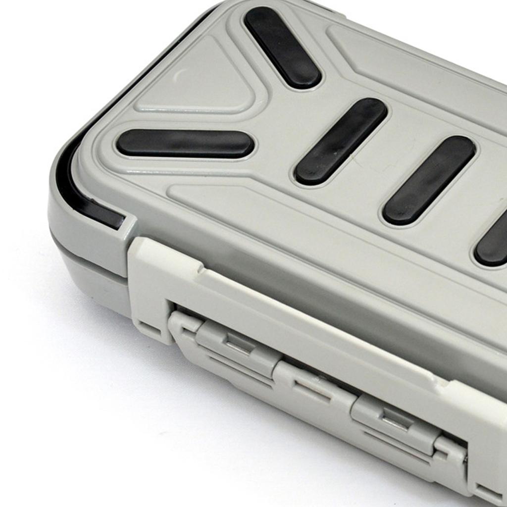 Waterproof Fishing Tackle Box Impact Resistant Compartment Adjustable for Fishing Hook Lure Medicine Pill Grey