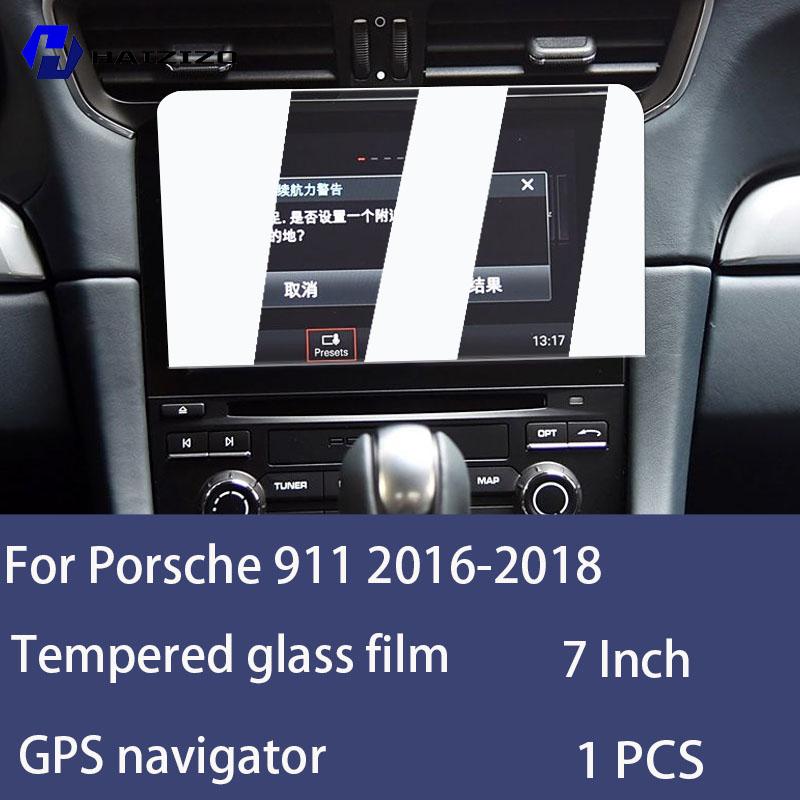 For Porsche 911 2016-2018 Tempered Glass Car Navigation Screen Protector Film Dashboard Monitor Screen Protective Film Refit