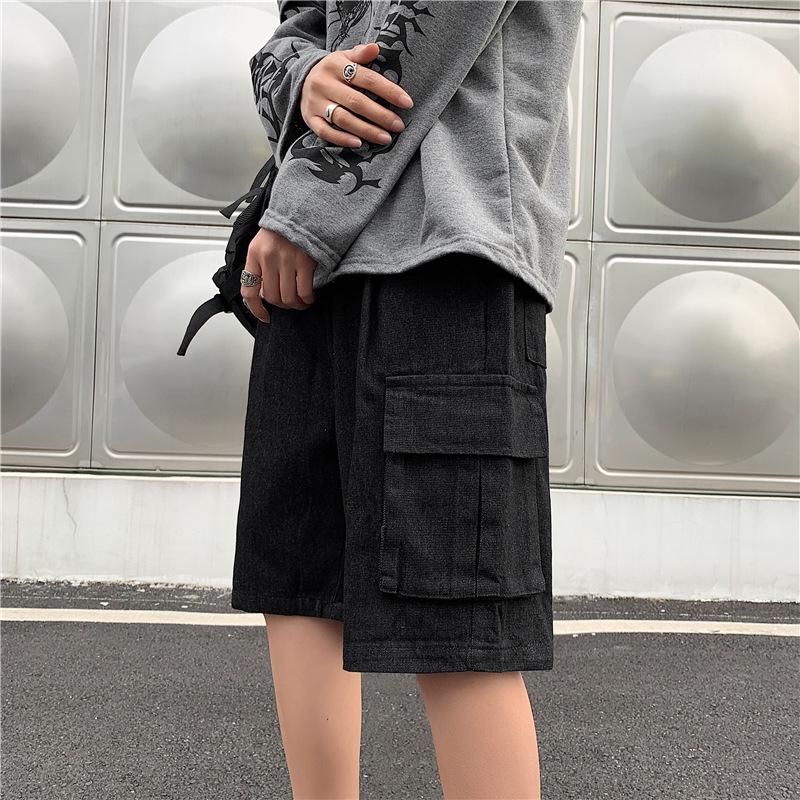 

Мужские модные джинсовые шорты свободного кроя в стиле хай-стрит L чёрный