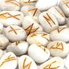 White Agate Rune Stones Set 25 With Pouch