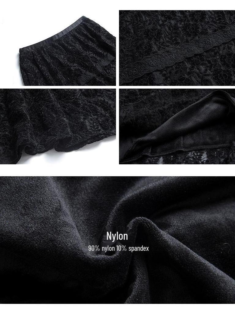 Moonlight Lover French Retro Velvet Lace Layered Women's Winter Skirt N859C