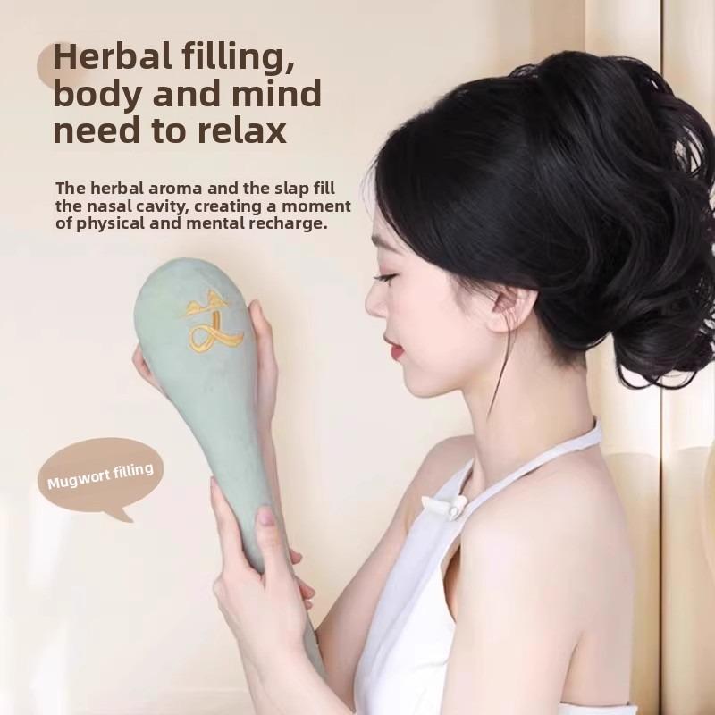 Tap on The Meridians with The Acupoint Hammer, Massage The Back with The Back Massager, and Tap with The Stick.