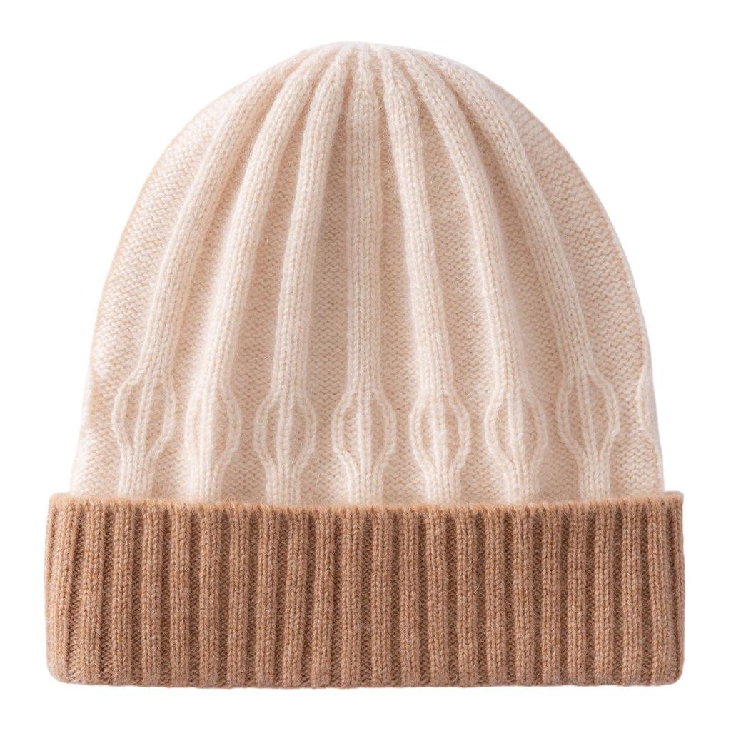 2025 Autumn/Winter Cashmere Kids' Knitted Turban Hat - Cute, Folded Edge, Unisex Hat