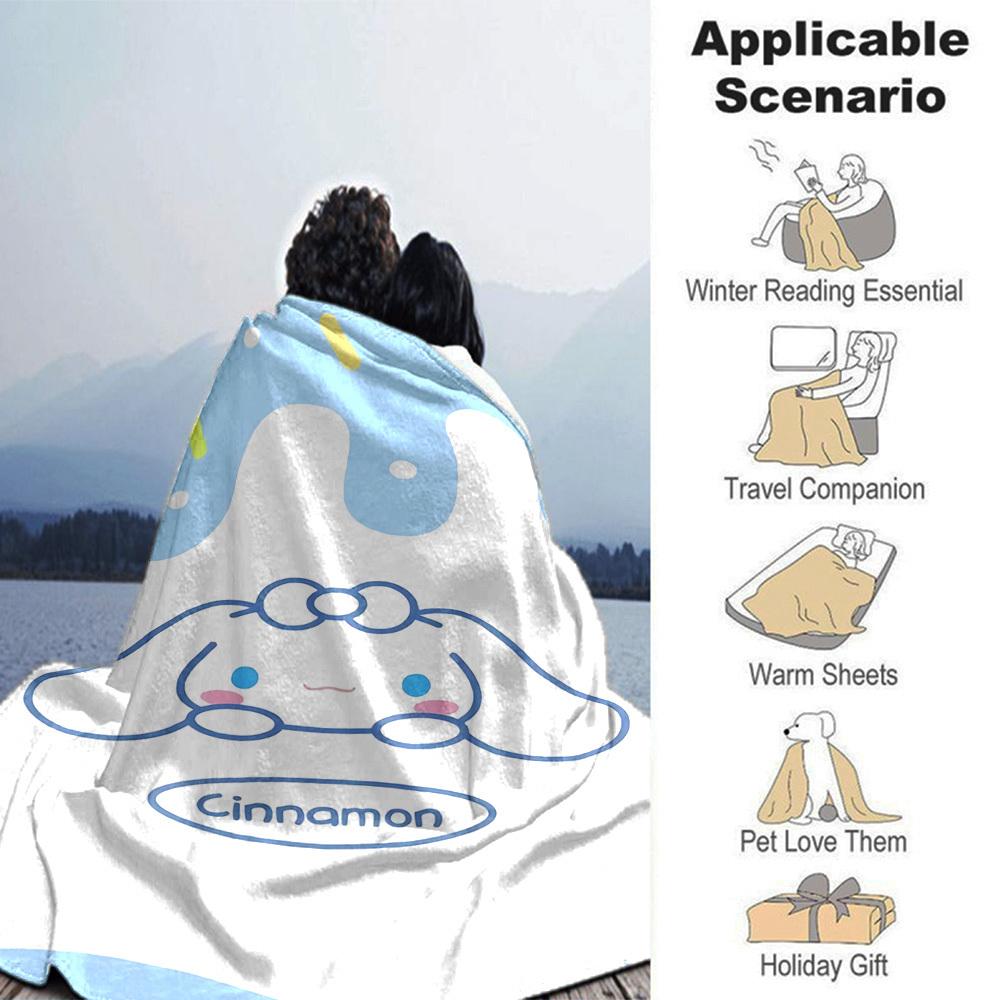 1pc Cinnamon Name Blanket Lightweight Flannel Throw for Sofa Bed Travel Camping Livingroom Office Couch Chair