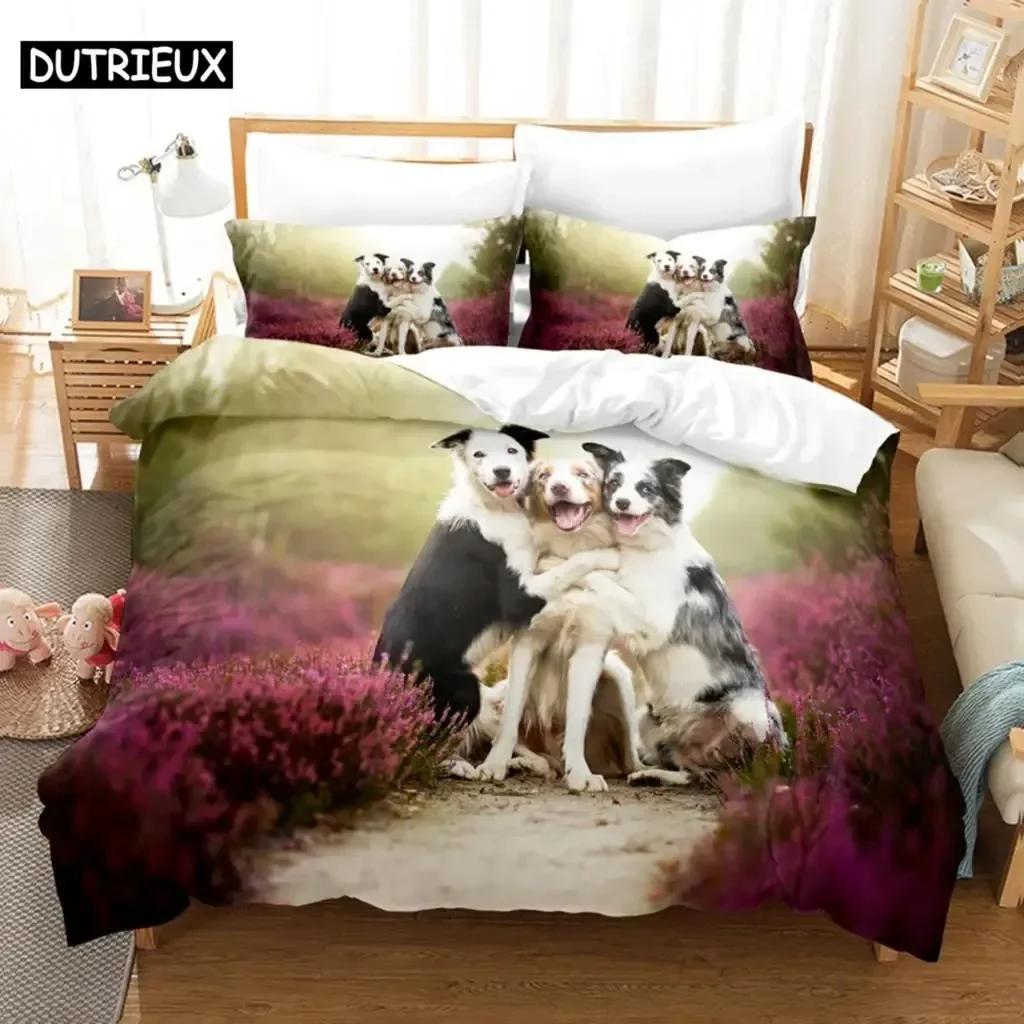 Kawai Kids Duvet Cover Set Double Bed 200X200 Queen Size Single Bedding Sets Dogs King Full Twin 3D Quilt Case Linen Pillowcase