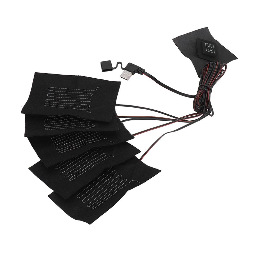5 in 1 Elektrische Weste Stoff Heizkissen 3 Gänge Temperatur einstellbar USB Heizkissen Wasserdichtes Verbundfaser Heizkissen