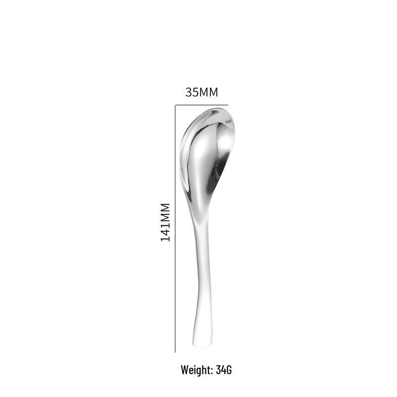 304 Stainless Steel Thickened Chinese Flat Soup Spoon with Laser Logo