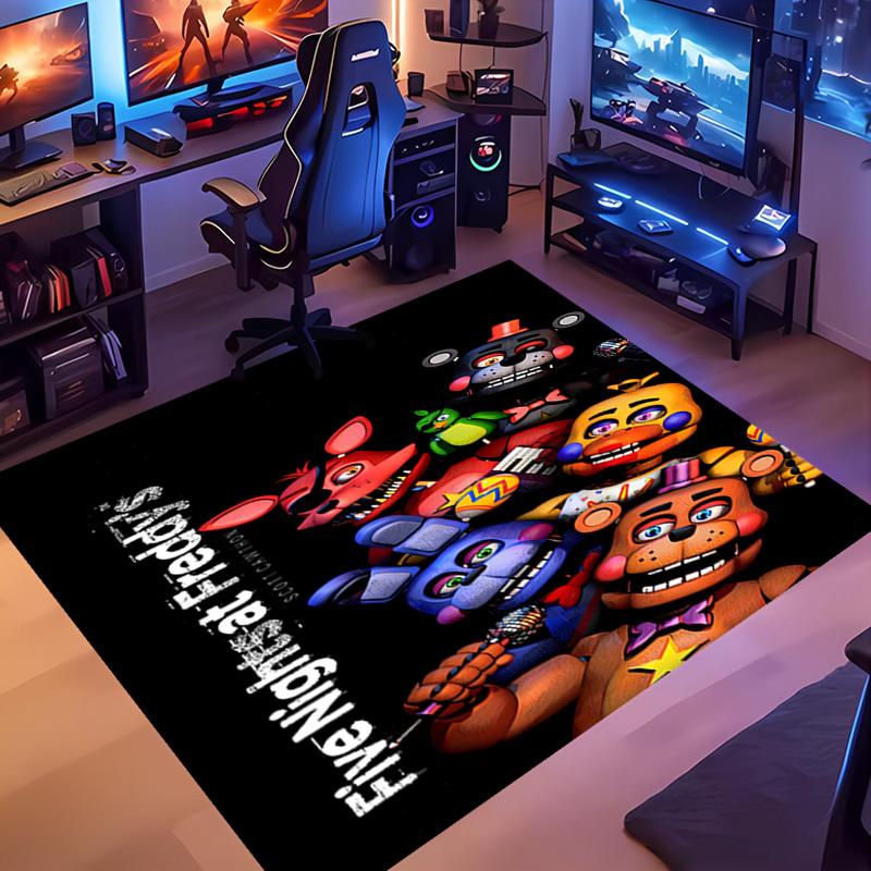 Cartoon Five Nights at Freddys -Themed Entrance Mat,Non-Slip Mat Area Rug,Room Decor,Outdoor Decor,Kitchen Rug,Doormat - Machine Washable,Easy to Clea