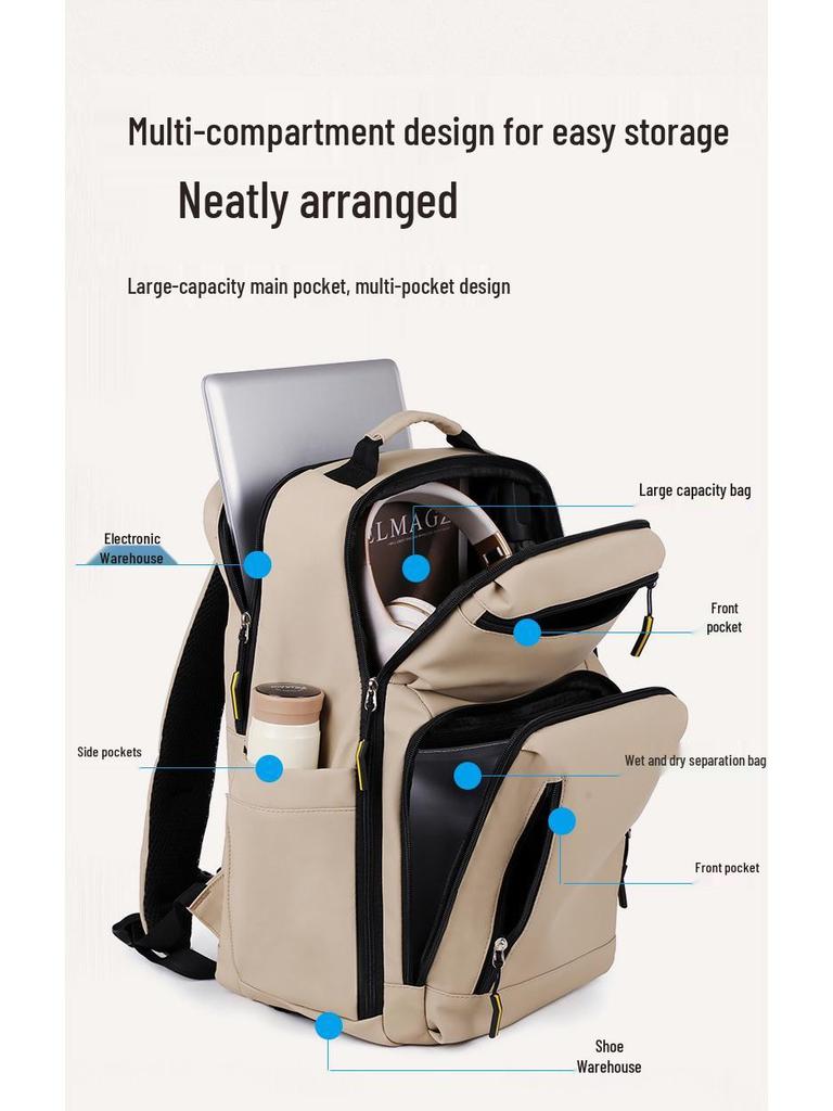 Trendy Men's Large Capacity Casual Backpack for College and Travel