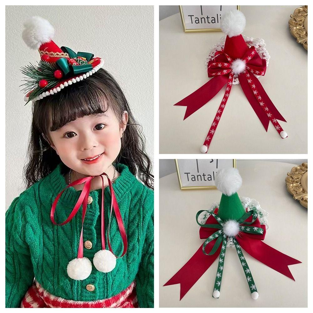 Bowknot Children Christmas Hair Clip Christmas Hat Headband Christmas Costume Dress Up