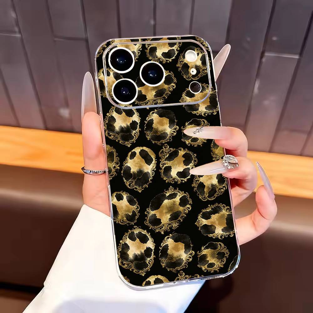 Leopard Print Phone Case For iPhone17,16,15,14,13,12,11 Plus,Pro Max Soft Transparent Cover