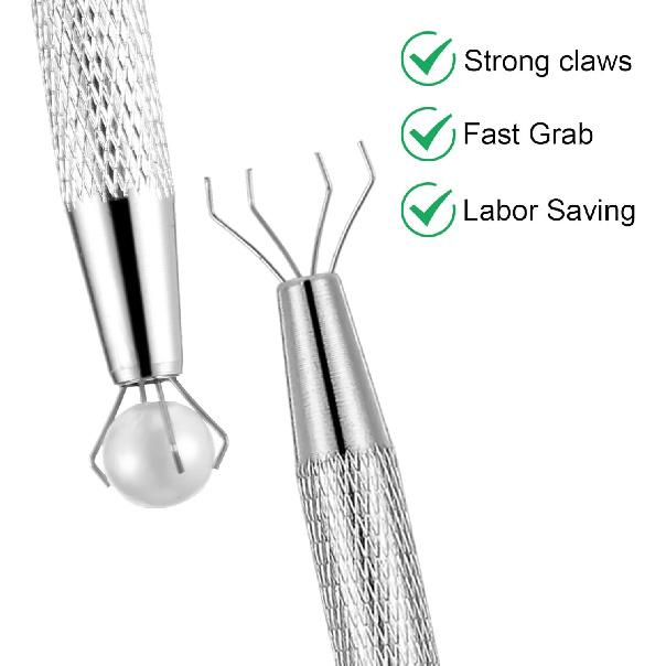 4Pcs Grabber Tool Holder Set, Jewelry Pick Up Tool 4 Claw Piercing Ball with Prongs Diamond Claw Precision Stainless Steel for Tiny Objects IC Chip
