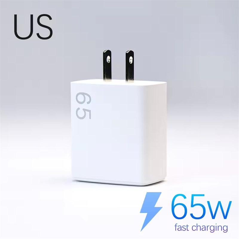 

Зарядное устройство USB Type C 65 Вт GaN Быстрая зарядка PD 3.0 Быстрая зарядка Настенное Для адаптера для телефона Для iPhone16 15 Xiaomi Huawei Samsung Oneplus US белый